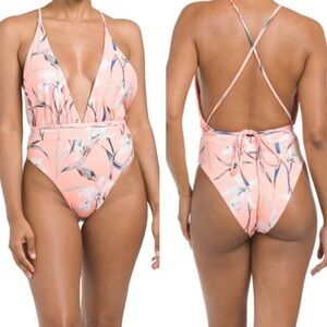 Maaji Floral Reversible Plunge Swimsuit